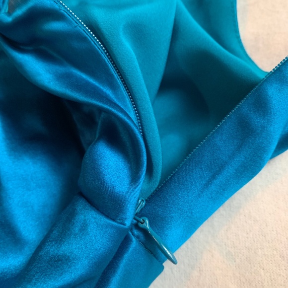 Ann Taylor Petrol Blue Silk Dress - Picture 12 of 13